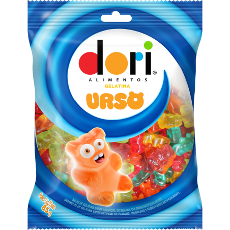 BALA DE GELATINA SORTIDOS DE FRUTAS URSO DORI PACOTE 60G