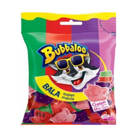 BALA SORTIDA GATOS BUBBALOO PACOTE 75G
