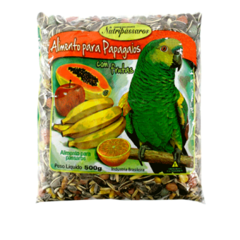 RACAO AVES NUTRI.PAPAGAIO C/FRT