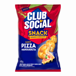 SNACK DE TRIGO E BATATA ASSADO CROCANTE PIZZA MARGUERITA CLUB SOCIAL PACOTE 68G