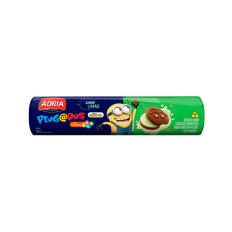 BISCOITO CHOCOLATE RECHEIO LIMÃO MINIONS ADRIA PLUGADOS PACOTE 120G