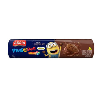 BISCOITO CHOCOLATE RECHEIO CHOCOLATE MINIONS ADRIA PLUGADOS PACOTE 120G
