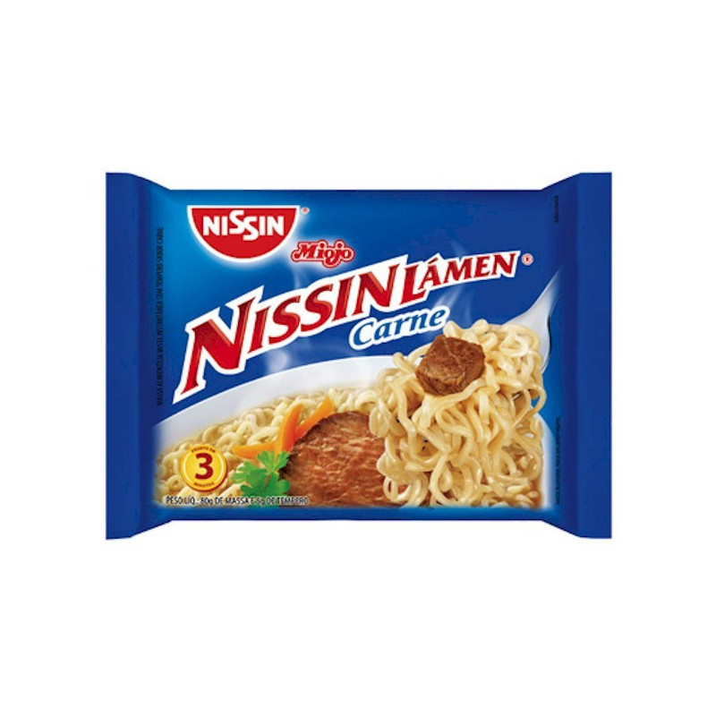 MACARRÃO INSTANTÂNEO LÁMEN CARNE NISSIN MIOJO PACOTE 85G