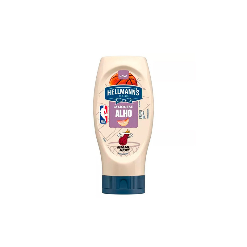 MAIONESE ALHO NBA MIAMI HEAT HELLMANNS SQUEEZE 335G