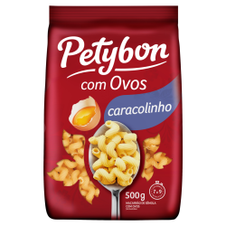 MACARRÃO DE SÊMOLA COM OVOS CARACOLINHO PETYBON PACOTE 500G