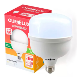 LÂMPADA SUPERLED ALTA POTÊNCIA 50W 4000LM 6500K E27 OUROLUX BIVOLT