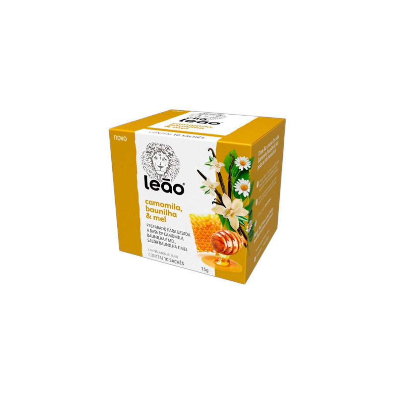 CHÁ CAMOMILA, BAUNILHA & MEL LEÃO CAIXA 15G 10 UNIDADES