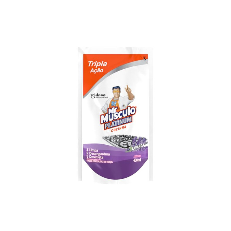 DESINFETANTE COZINHA LAVANDA MR MÚSCULO PLATINUM SACHÊ 400ML