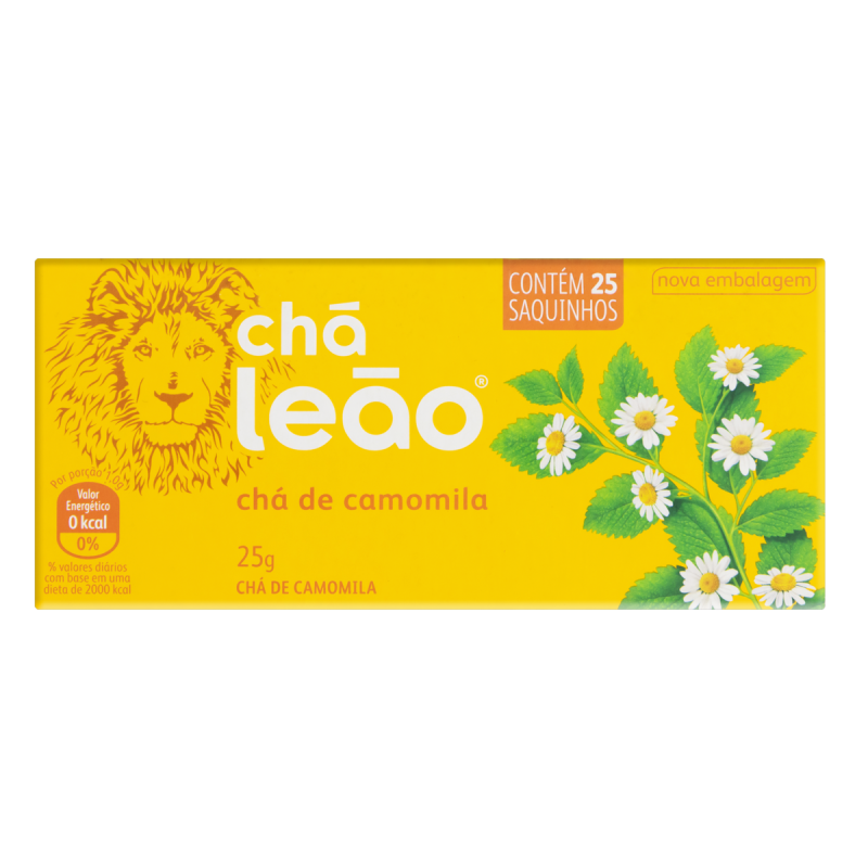 CHÁ CAMOMILA CHÁ LEÃO CAIXA 25G 25 UNIDADES