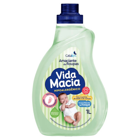 AMACIANTE DE ROUPA GLICERINA & ERVA-DOCE VIDA MACIA FRASCO 1L