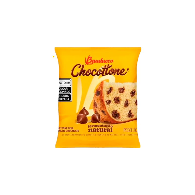 MINI PANETTONE COM GOTAS DE CHOCOLATE BAUDUCCO CHOCOTTONE PACOTE 80G
