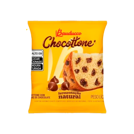 MINI PANETTONE COM GOTAS DE CHOCOLATE BAUDUCCO CHOCOTTONE PACOTE 80G