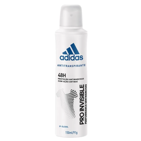 ANTITRANSPIRANTE AEROSSOL PRO INVISIBLE FEMININO ADIDAS 150ML SPRAY