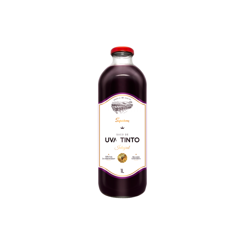SUCO INTEGRAL UVA TINTO SUPERBOM GARRAFA 1L