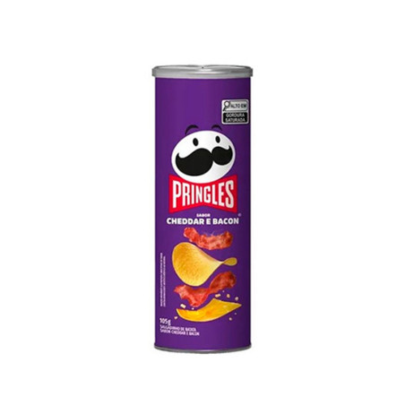 SALGADINHO DE BATATA CHEDDAR E BACON PRINGLES TUBO 105G