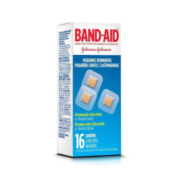 CURATIVO PEQUENOS FERIMENTOS BAND-AID 2,2CM X 2,2CM CAIXA 16 UNIDADES