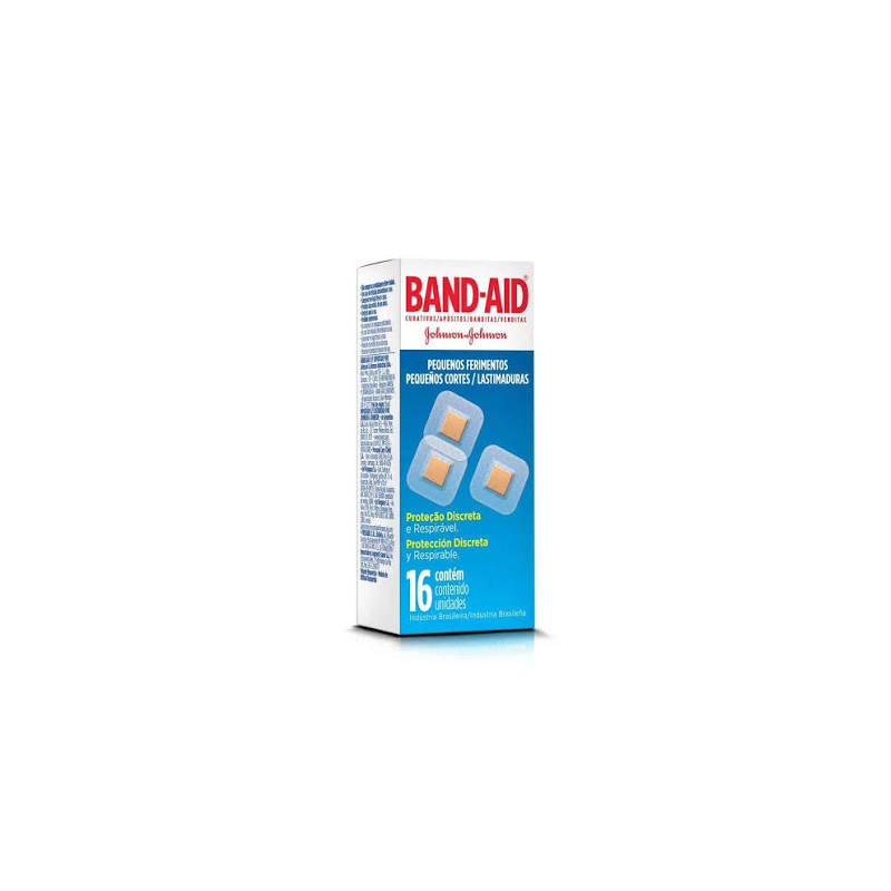 CURATIVO PEQUENOS FERIMENTOS BAND-AID 2,2CM X 2,2CM CAIXA 16 UNIDADES