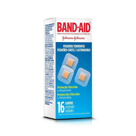 CURATIVO PEQUENOS FERIMENTOS BAND-AID 2,2CM X 2,2CM CAIXA 16 UNIDADES