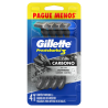 APARELHO DESCARTÁVEL PARA BARBEAR GILLETTE PRESTOBARBA3 CARBONO 4 UNIDADES PAGUE MENOS