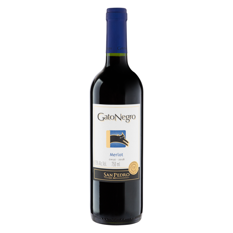 VINHO CHILENO TINTO MEIO SECO SAN PEDRO GATO NEGRO MERLOT VALLE CENTRAL GARRAFA 750ML