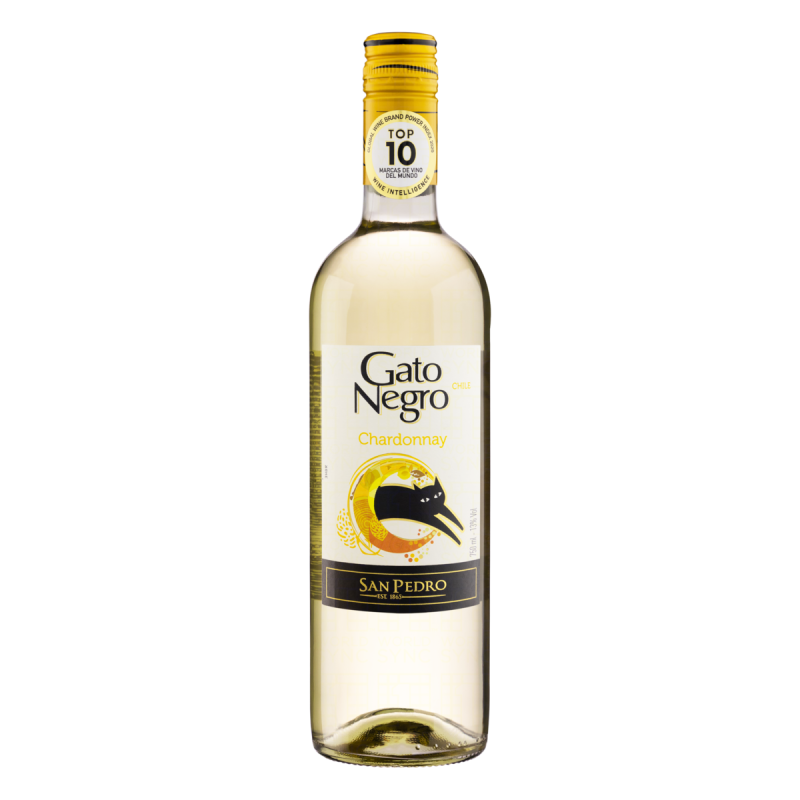 VINHO CHILENO BRANCO SECO SAN PEDRO GATO NEGRO CHARDONNAY VALLE CENTRAL GARRAFA 750ML
