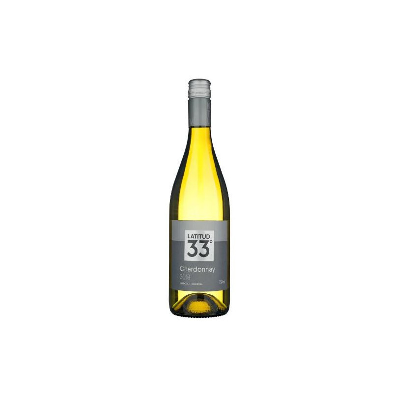 VINHO ARGENTINO BRANCO SECO LATITUD 33º CHARDONNAY MENDOZA GARRAFA 750ML