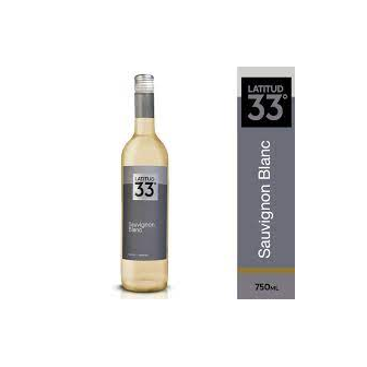 VINHO ARGENTINO BRANCO SECO LATITUD 33º SAUVIGNON BLANC MENDOZA GARRAFA 750ML