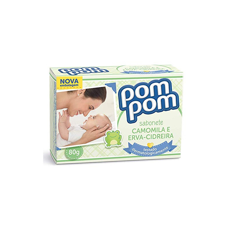 SABONETE INFANTIL BARRA CAMOMILA POM POM CAIXA 80G