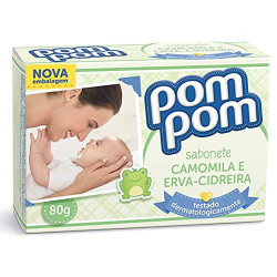 SABONETE INFANTIL BARRA HIDRATAÇÃO SUAVE ÓLEO DE AMÊNDOAS POM POM CAIXA 70G
