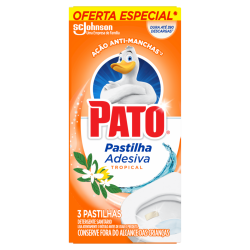 DETERGENTE SANITÁRIO PASTILHA ADESIVA TROPICAL PATO 3 UNIDADES