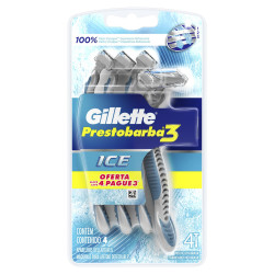 APARELHO DESCARTÁVEL PARA BARBEAR GILLETTE PRESTOBARBA3 FRESH 4 UNIDADES PAGUE MENOS