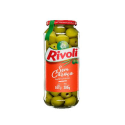 AZEITONA VERDE EM CONSERVA SEM CAROÇO RIVOLI VIDRO 280G