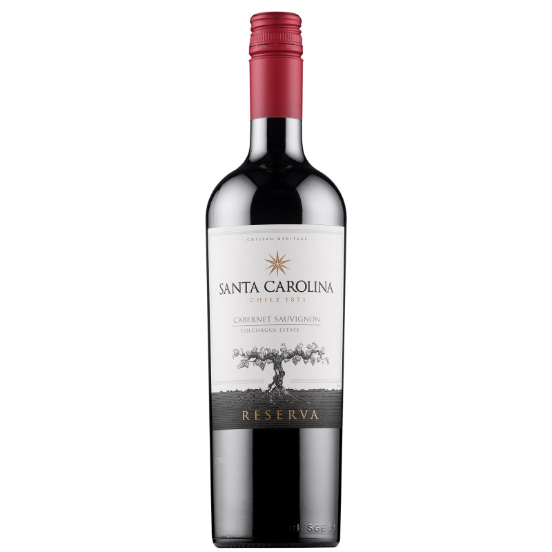 VINHO CHILENO TINTO SECO RESERVA SANTA CAROLINA CABERNET SAUVIGNON VALLE DE COLCHAGUA GARRAFA 750ML