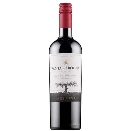 VINHO CHILENO TINTO SECO RESERVA SANTA CAROLINA CABERNET SAUVIGNON VALLE DE COLCHAGUA GARRAFA 750ML