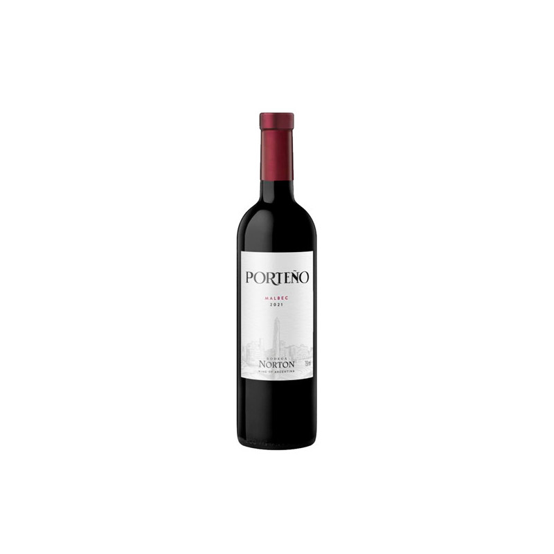 VINHO ARGENTINO TINTO SECO PORTEÑO NORTON MALBEC MENDOZA GARRAFA 750ML