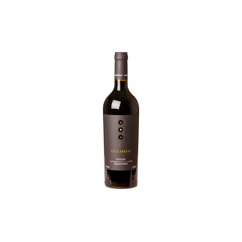 VINHO ITALIANO TINTO MEIO SECO LUCCARELLI PRIMITIVO PUGLIA GARRAFA 750ML