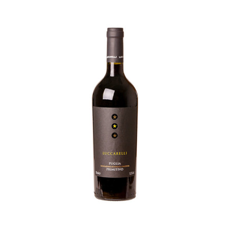 VINHO ITALIANO TINTO MEIO SECO LUCCARELLI PRIMITIVO PUGLIA GARRAFA 750ML