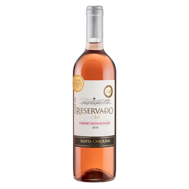 VINHO CHILENO ROSÉ MEIO SECO RESERVADO SANTA CAROLINA CABERNET SAUVIGNON VALLE CENTRAL GARRAFA 750ML