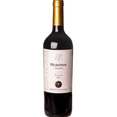 VINHO URUGUAIO TINTO SECO RESERVA FAMILIAR MONTES TOSCANINI TANNAT CANELONES GARRAFA 750ML