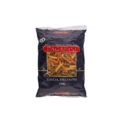MACARRÃO DE SÊMOLA GRANO DURO TRICOLORE FUSILLI PAGANINI PACOTE 500G