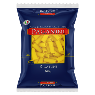MACARRÃO DE SÊMOLA GRANO DURO RIGATONI PAGANINI PACOTE 500G