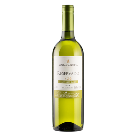 VINHO CHILENO BRANCO SECO RESERVADO SANTA CAROLINA SAUVIGNON BLANC VALLE CENTRAL GARRAFA 750ML