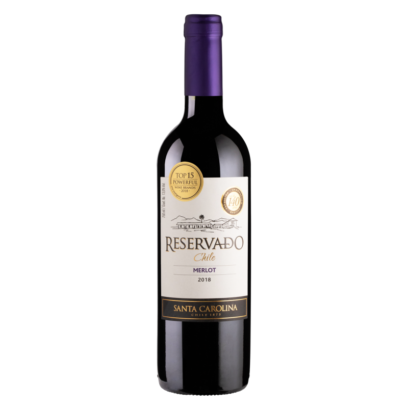 VINHO CHILENO TINTO MEIO SECO RESERVADO SANTA CAROLINA MERLOT VALLE CENTRAL GARRAFA 750ML