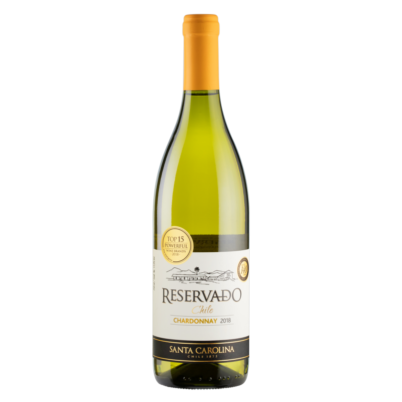 VINHO CHILENO BRANCO MEIO SECO RESERVADO SANTA CAROLINA CHARDONNAY VALLE CENTRAL GARRAFA 750ML