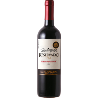 VINHO CHILENO TINTO MEIO SECO RESERVADO SANTA CAROLINA CABERNET SAUVIGNON VALLE CENTRAL GARRAFA 750ML
