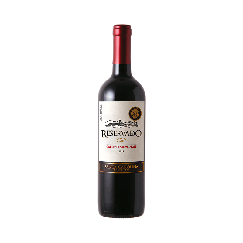VINHO CHILENO TINTO MEIO SECO RESERVADO SANTA CAROLINA CABERNET SAUVIGNON VALLE CENTRAL GARRAFA 750ML