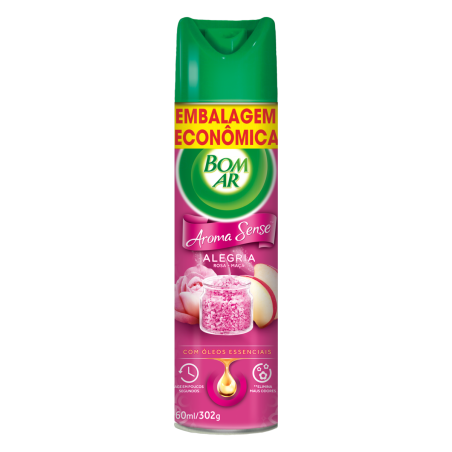NEUTRALIZADOR DE ODORES ALEGRIA BOM AR AROMA SENSE FRASCO 360ML SPRAY EMBALAGEM ECONÔMICA