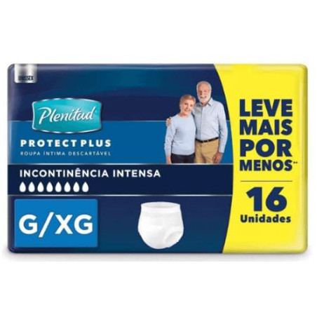 ROUPA ÍNTIMA DESCARTÁVEL UNISSEX PLENITUD PLUS G/XG PACOTE 16 UNIDADES LEVE MAIS PAGUE MENOS