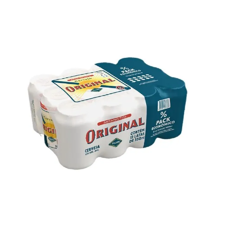 PACK CERVEJA PILSEN ANTARCTICA ORIGINAL LATA 12 UNIDADES 350ML CADA EMBALAGEM ECONÔMICA