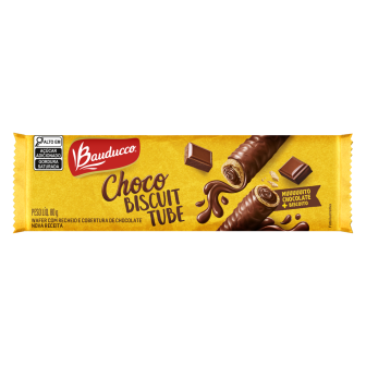 WAFER RECHEIO E COBERTURA CHOCOLATE BAUDUCCO CHOCO TUBE PACOTE 80G